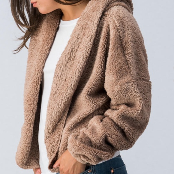 MOCHA FLEECED HOODIE - Picture 5 of 6